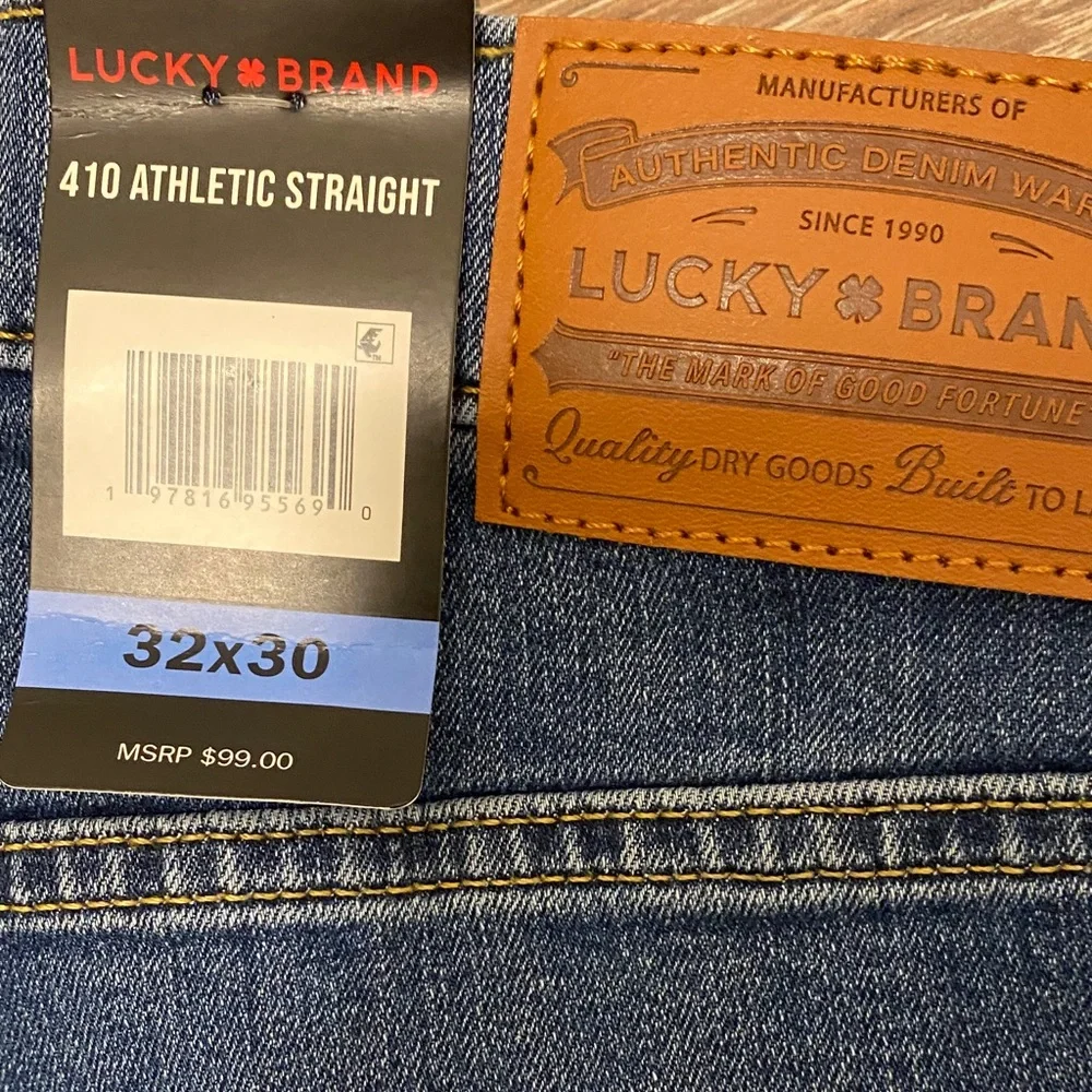 NWT Lucky Brand Men's Slim Straight Jeans in Medium Blue Wash 32X30